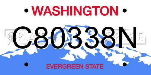 C80338N Washington License Plate