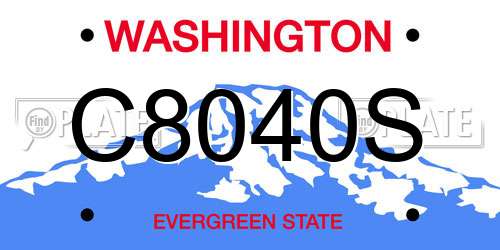 C8040S Washington License Plate