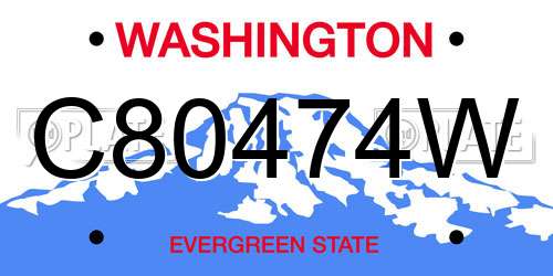 C80474W Washington License Plate