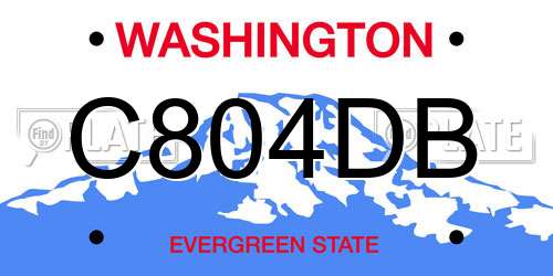 C804DB Washington License Plate
