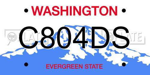 C804DS Washington License Plate