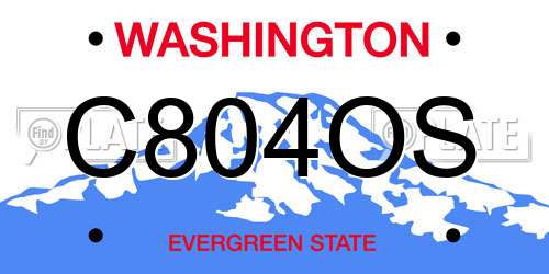 C804OS Washington License Plate