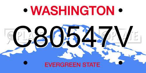 C80547V Washington License Plate