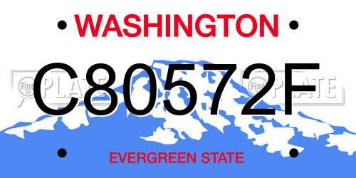 C80572F Washington License Plate