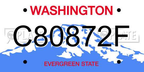 C80872F Washington License Plate