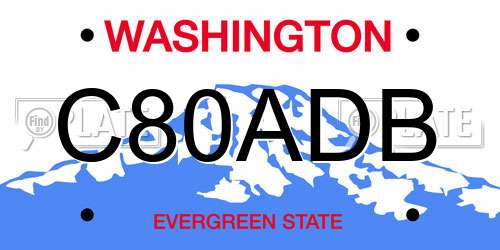C80ADB Washington License Plate