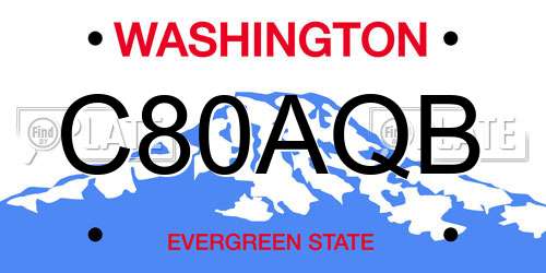 C80AQB Washington License Plate
