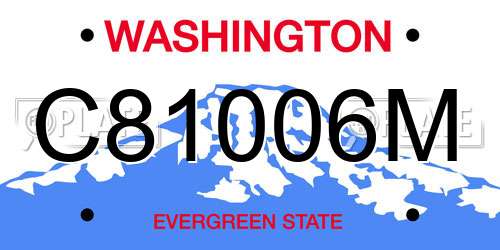 C81006M Washington License Plate