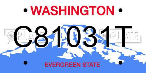 C81031T Washington License Plate