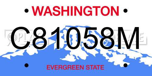 C81058M Washington License Plate