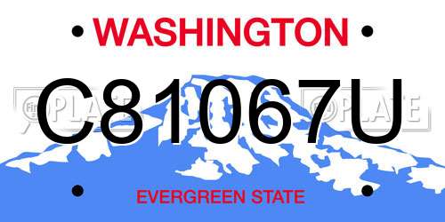 C81067U Washington License Plate