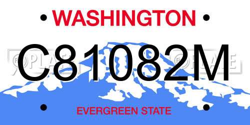 C81082M Washington License Plate