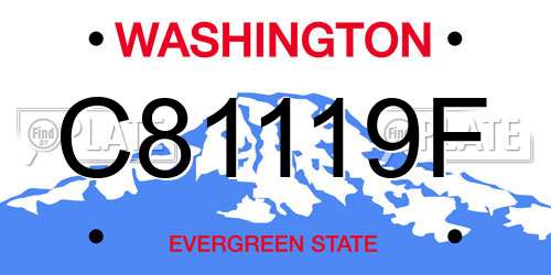 C81119F Washington License Plate