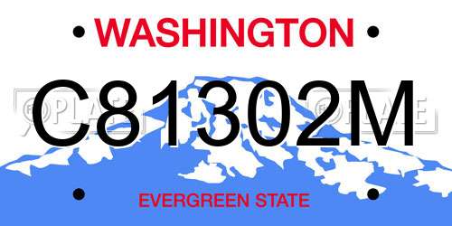 C81302M Washington License Plate