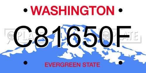 C81650F Washington License Plate