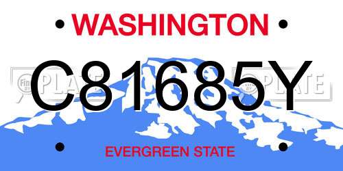 C81685Y Washington License Plate