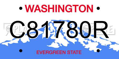 C81780R Washington License Plate