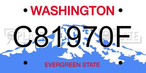 C81970F Washington License Plate