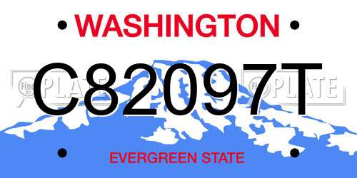 C82097T Washington License Plate
