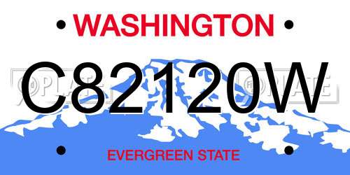 C82120W Washington License Plate