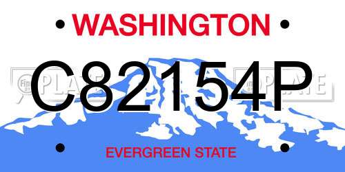 C82154P Washington License Plate