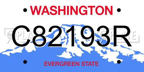 C82193R Washington License Plate