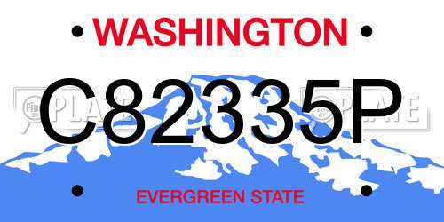 C82335P Washington License Plate
