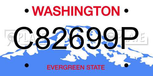 C82699P Washington License Plate