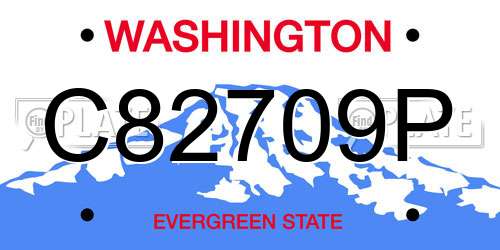 C82709P Washington License Plate
