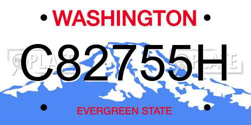 C82755H Washington License Plate