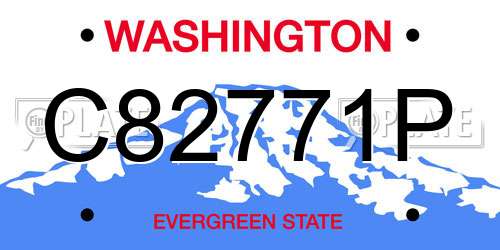 C82771P Washington License Plate