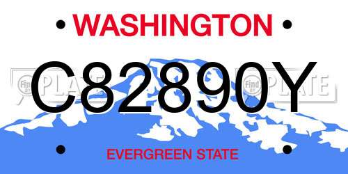 C82890Y Washington License Plate