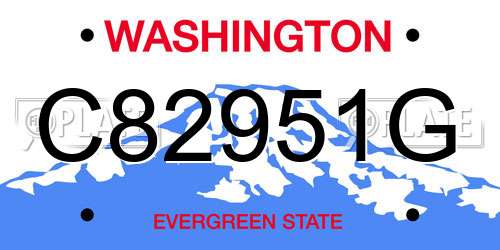 C82951G Washington License Plate