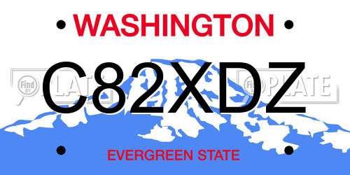 C82XDZ Washington License Plate