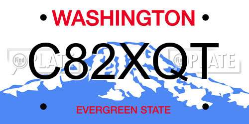 C82XQT Washington License Plate