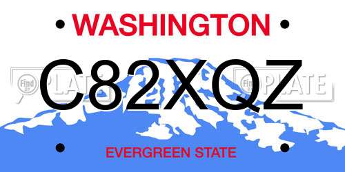 C82XQZ Washington License Plate