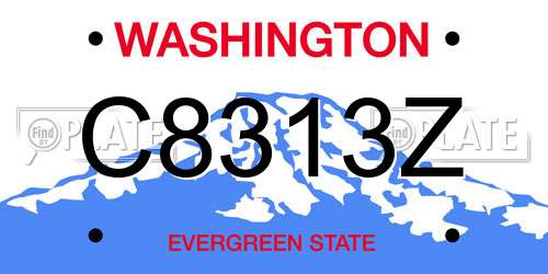 C8313Z Washington License Plate