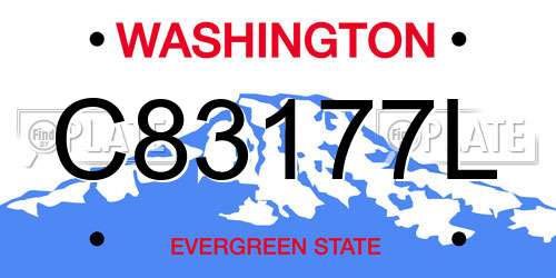 C83177L Washington License Plate