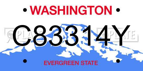 C83314Y Washington License Plate