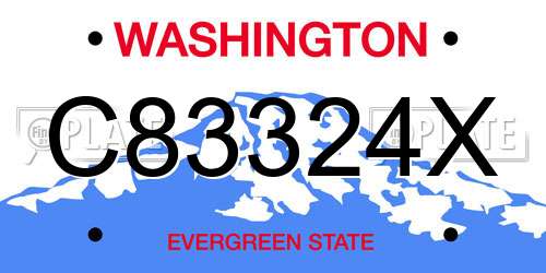 C83324X Washington License Plate