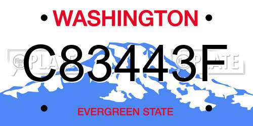 C83443F Washington License Plate
