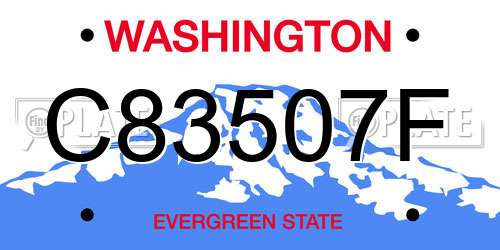 C83507F Washington License Plate