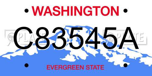 C83545A Washington License Plate