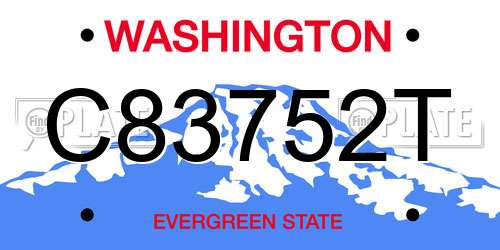 C83752T Washington License Plate