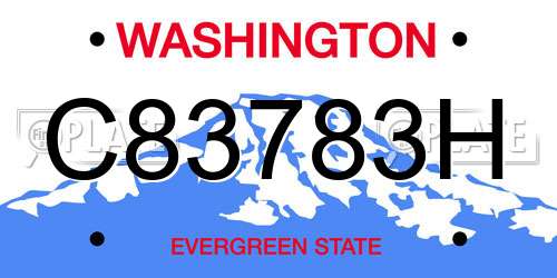 C83783H Washington License Plate