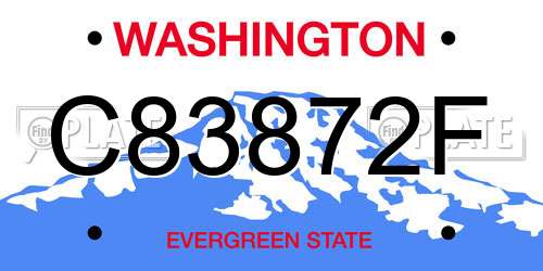 C83872F Washington License Plate