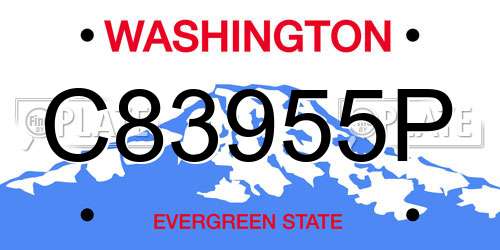 C83955P Washington License Plate