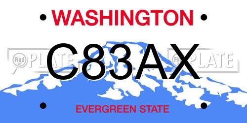 C83AX Washington License Plate