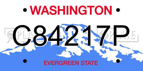 C84217P Washington License Plate