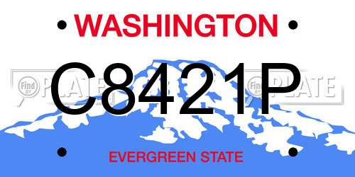 C8421P Washington License Plate